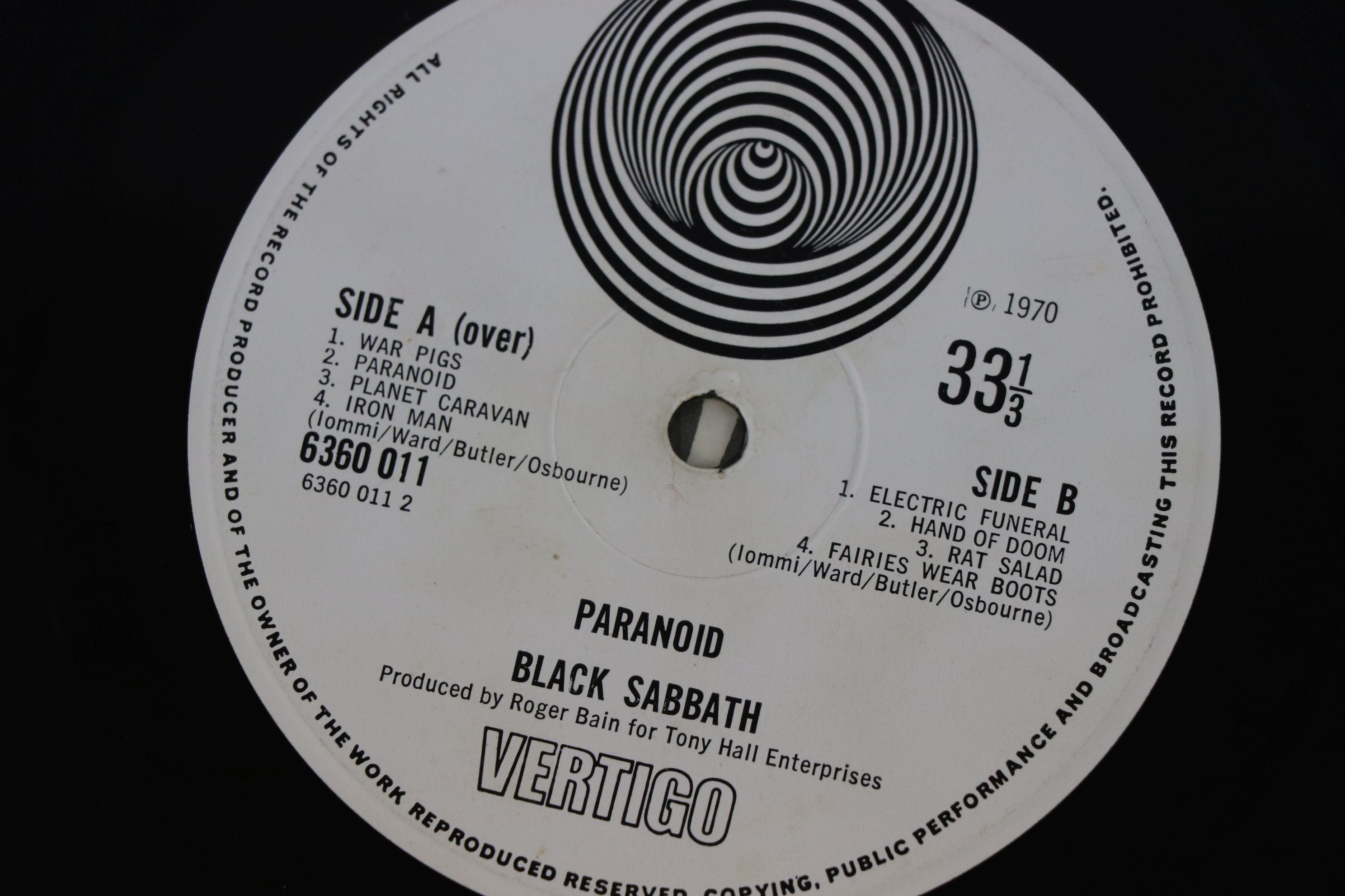 Vinyl - Black Sabbath Paranoid (6360011) with swirl inner, no Jim Simpson credit, sleeve and vinyl - Image 8 of 11