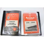 Over 75 1950s football programmes featuring clubs from A-L to include Arsenal, Colchester, Aston