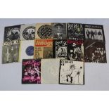 Vinyl - Collection of 15 Punk 45s and EPs to include The Flack Off EP, Vice Squad, Riot Squad,