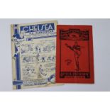 Two Leeds United pre War away football programmes at Arsenal 05/11/38 & Chelsea 27/12/38