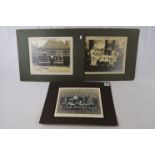 Football, three early 20th Century photographs, all mounted on card, to include Eastville Free