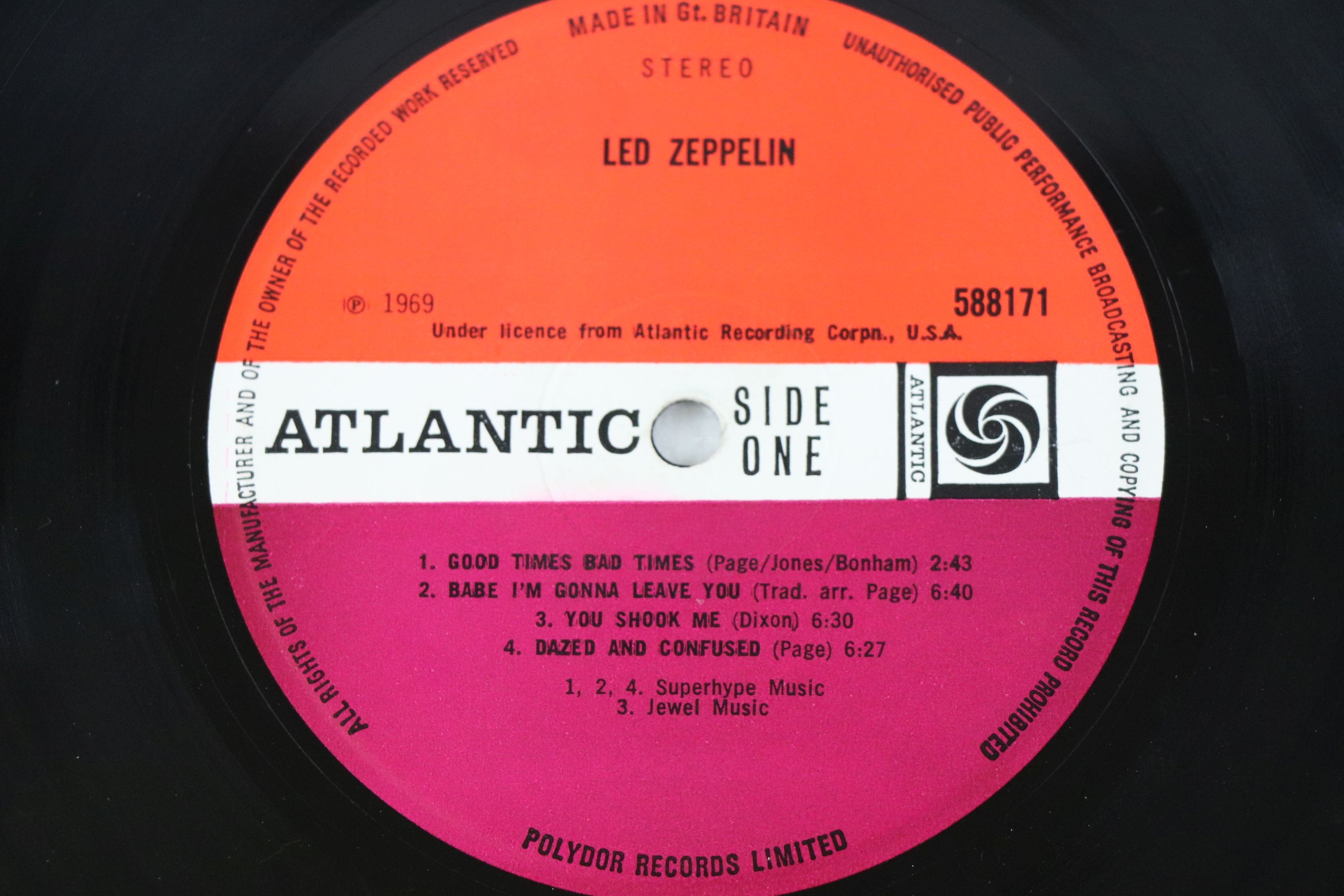 Vinyl - Led Zeppelin One (Atlantic 588171) stereo, with plum label, turquoise sleeve lettering - Image 5 of 12