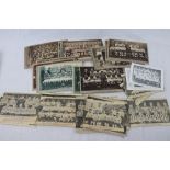 Over 90 1930s to 1950s football team line ups removed from various publications and mounted on card