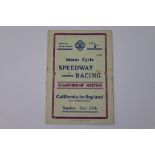 Speedway programme, California 17th October 1937, California Cup, results completed in pencil (1)