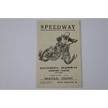Speedway programme, Aldershot Whitsun Trophy 8th June 1957, featuring a very early UK appearance