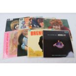 Vinyl - Eight LPs all featuring female artists to include Brenda Lee All Alone I Am (LAT8530),