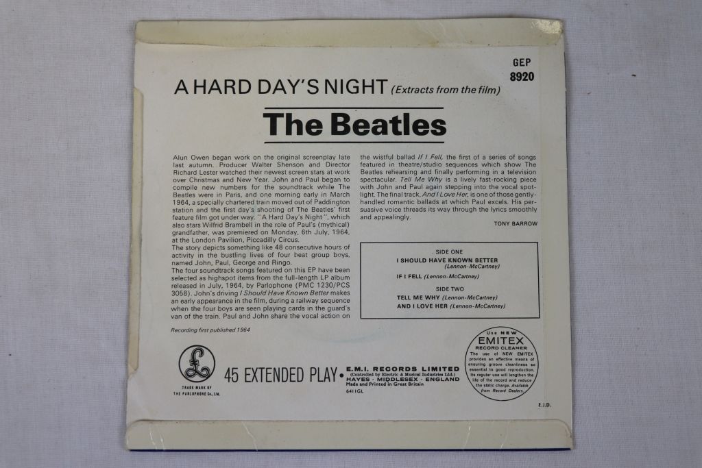 Vinyl - The Beatles collection of 8 45s plus one EP to include A Hard Days Night (GEP8920) sleeves - Image 20 of 22