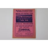 Bristol City v Aldershot football programme played 29th April 1939, no writing, gd condition