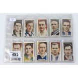 Set of Ardath cigarette cards of famous footballers from 1934