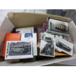 Large box of vintage Bus related Ephemera to include 1950's Buses Illustrated booklets and a large