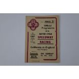 Speedway programme, California 9th October 1938, California Cup, results completed in pencil (1)