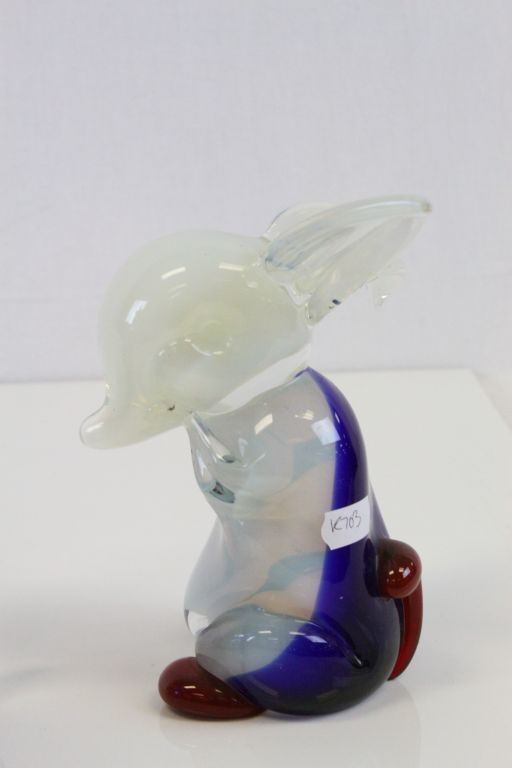 Three Murano style Glass Animals to include a Duck, Dog & Rabbit - Image 4 of 4