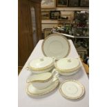 Foley China part dinner service to include covered Tureens and dinner plates etc