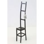 Bronze Miniature High Ladder Back Chair in the style of Charles Rene Mackintosh