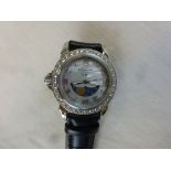 Ladies Dupupier Watch with Steel Case Mother of Pearl Face Sweep Second Hand and CZ's set to the