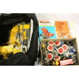 Large bag of loose 1960's Meccano to include several magazines