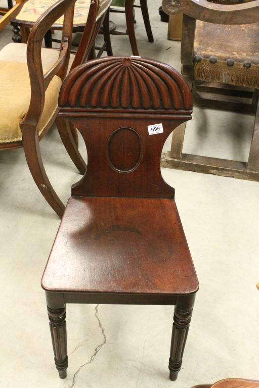 William IV Mahogany Hall Chair with Reeded Back and Legs - Image 2 of 2
