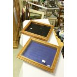 Two wooden framed table top display case