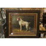 An oil painting study of a Jack Russel Terrier in Oak Frame