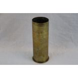 A WW1 Machine Gun Corps Trench Art Brass Shell Marked 1917 To The Base. The Shell Is Decorated