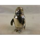 Cast Silver Figure of a Penguin