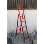 Set of Metal and Wooden Step Ladders