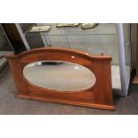 Early 20th century Walnut Overmantle Mirror with Domed Top