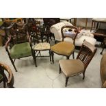 Four Chairs including 19th century Elbow Chair, Victorian Balloon Back Chair, Edwardian Nursing