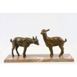 Art Deco Bronzed Goat sculpture on a Marble base