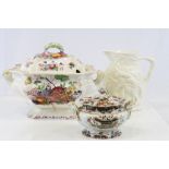 Large Mason's Ironstone lidded Tureen with "Fruit Basket" pattern, a small lidded Mason's Tureen