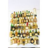 Box of approximately 58 Miniature Whisky & Brandies