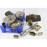 Box of mixed Metalware to include Silver plate etc