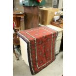 Eastern Wool Blue and Red Ground Rug, approx. 150cms x 88cms