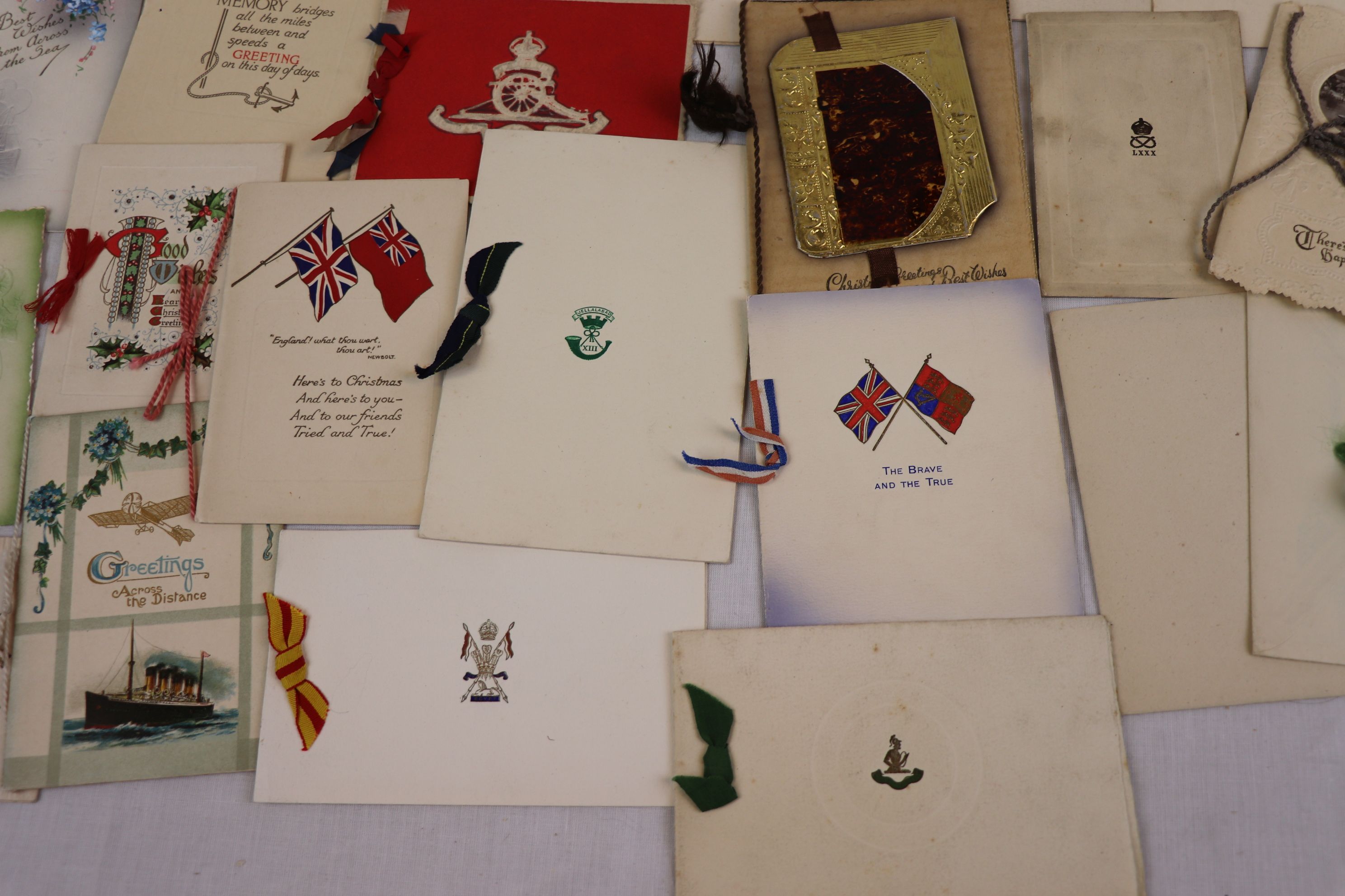 A Collection Of Approx 29 x WW1 & WW2 Regimental Military Christmas Greetings Cards. - Image 5 of 9