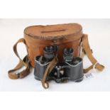 A Pair Of WW1 / WW2 Military Issue Carl Zeiss D.F. (Doppelfernrohr) Binoculars, Serial No. Dates