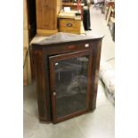 Georgian Oak Hanging Corner Cupboard with Single Glazed Door