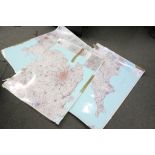 Three Large Postcode District Maps, sheet 1 - 3