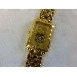 Ladies Gold Plated Steel Wristwatch, the dial in the form of a Gold Block