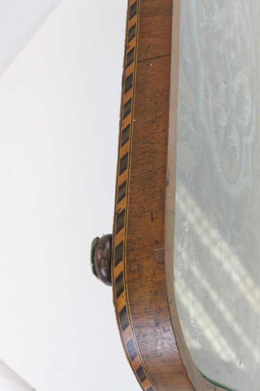 19th Century wooden oval stand with Beadwork decoration and a Glass cover - Image 3 of 4