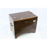 19th Century Mahogany box with Brass carry handles and lock escutcheon