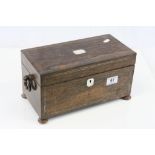 19th Century fitted Rosewood Tea Caddy with Mother of Pearl inlay and Silver stringing