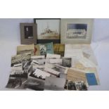 A Collection Of Vintage WW1 Royal Navy Photographs And Ephemera.