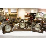 Three 1930's / 40's Oak Cased Mantle Clocks