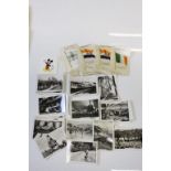 Approximately 39 Kensitas Cigarettes silk World flags together with Senior Service cigarette cards t