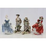 Two Royal Doulton figurines to include; Top of the Hill HN1834 & Fragrance HN2334 plus two 19th