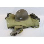 Vintage Military Helmet With Smock & Trousers.