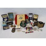 A Collection Of Militaria Relating To A Royal Navy Submariner To Include : WW2 Miniature Medal