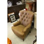 John Lewis ' Durham ' Armchair upholstered in Jin Brown Nubuck Leather