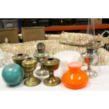 Aladdin Oil Lamp and a box of parts etc