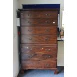 Georgian Mahogany Chest on Chest, the upper section with Four Long Drawers above the Lower Section